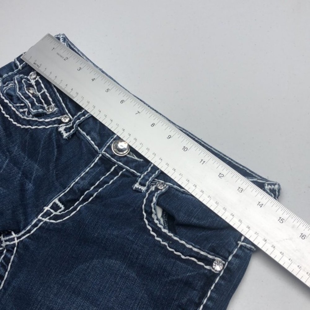 VINTAGE L.A. IDOL DENIM CAPRIS 29x21 CRYSTALS ๐ - Picture 10 of 11